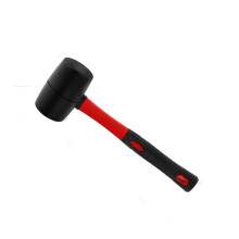 Double Face Rubber Hammer Heavy Duty Mallet With Insulated Handle And Anti-Slip Grip For Installation/DIY 8oz