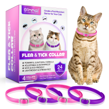 Cat Flea Tick Collar Treatment Adjustable 24 Month Protection Pink Purple 4 Pack
