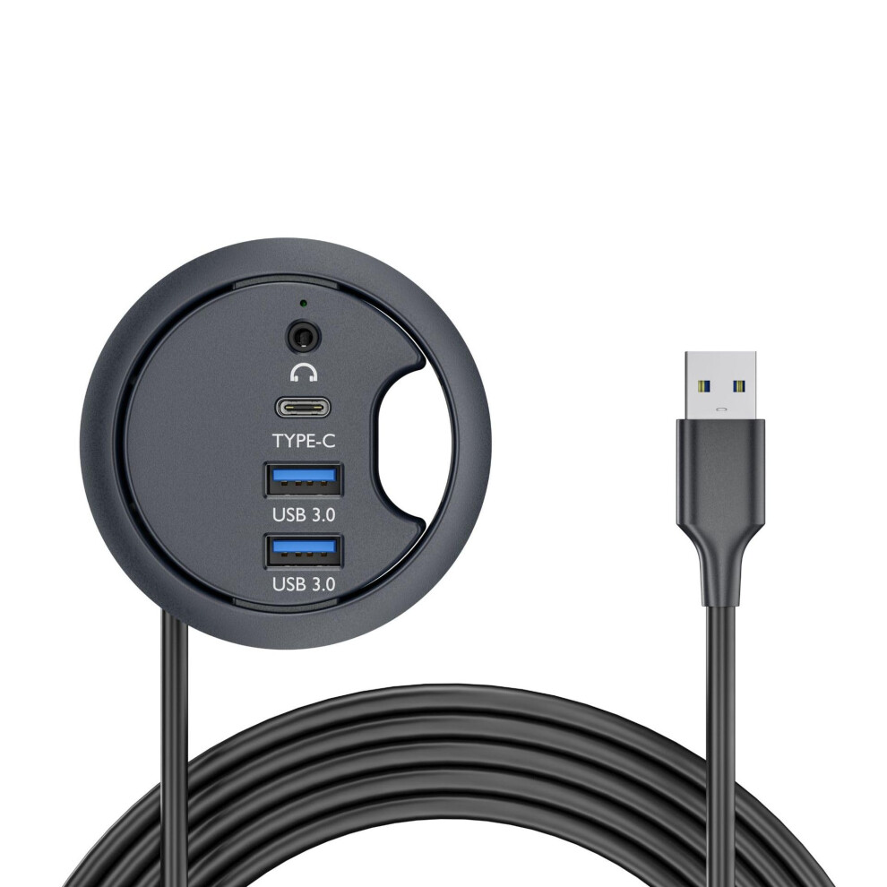 Usb 3.0 Hub Sound Card Usb-C And 2 Usb-A Ports Desk Grommet 60Mm Dock Mic Input For Desktop Pc Audio Interface 9393856658237
