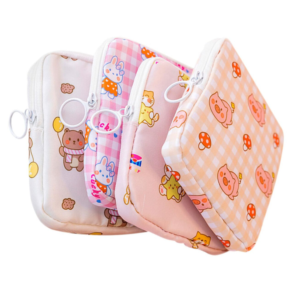 Tampon Storage Holders 4 Pack Portable Zipper Pouch Compact Delicate Period Bags Reusable Sanitary Case For Daily Use