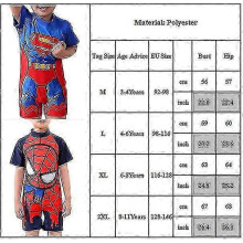 (Superman, 6-8 Years) 3-11 Years Kids Superman Swimwear One-piece Swimsuit Bathing Suitp