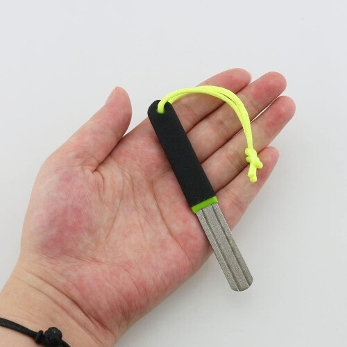 Fish Hook Sharpener Double-Sided Fine And Medium Grit With Double Groove Hook File With Handle For Fishing 2