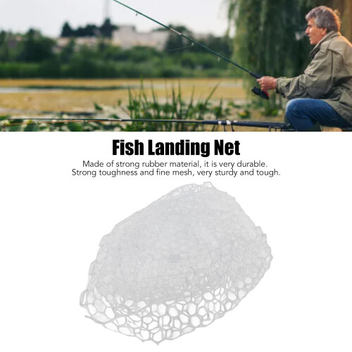 Foldable Rubber Fly Fishing Net 47cm Depth, White Landing Bag 2