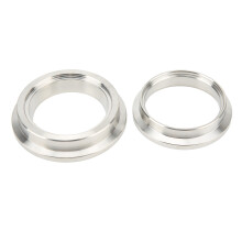 44 mm Edelstahl-Abgasventil-Flanschset – Silber, V-Band-Schweißkit