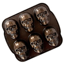 (As show, One size) Ware Halloween Bakeware, Haunted Skull Cakelet Pan, Bronze-yujiar