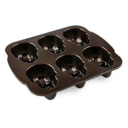 (As show, One size) Ware Halloween Bakeware, Haunted Skull Cakelet Pan, Bronze-yujiar 1