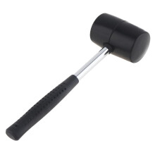 Rubber Hammers 400G Tile Hammer Round Head Non-Slip Handle Black Rubber And Steel DIY Hand Tool