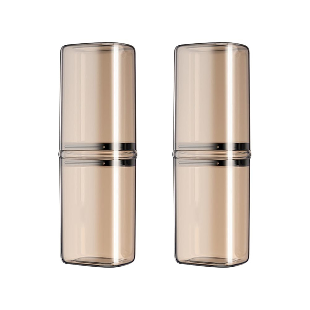Travel Toothbrush Case 2 Pcs Plastic Portable Toothbrush Covers Cup Holder With Cover Storage Container For Business School