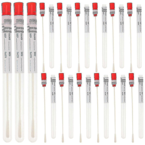 (As show, One size) 50 Sets Disposable Collection Swabs Sterile Swabs Lab Swab Sampling Accessory