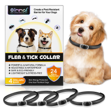 Dog Flea Tick Collar Treatment Adjustable 24 Month Protection Black 4 Pack