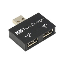 USB 2.0 Male To Twin Charger 2-Port USB Splitter Hub Adapter For Computer Laptop USB-C Dongle Ethernet