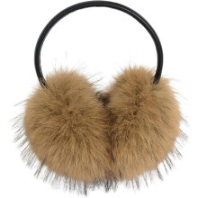 (Brown) ZSY Women's Faux Fur Ear Muffs - Windproof & Warm for Winter Cold Weather