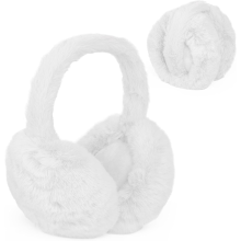 (White) ZSY 1 Pc Foldable Fluffy Earmuffs with Headband - Winter Ear Warmers for Women & Men