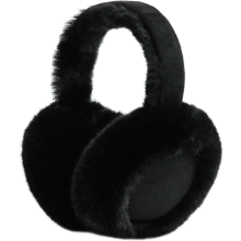 (Black) ZSY Winter Ear Muffs for Women - Foldable Soft Faux Fur Ear Warmers, Cold Weather Outdoor Covers