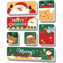 (Fridge Magnet D) ZSY Christmas Decor Magnet Set - 12 PCS Santa Reindeer Snowmen & Tree Stickers for Fridge