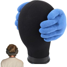 (Blue) ZSY Artistic Hand-Shaped Ear Muffs - Unique Funny Finger Design, Warm Winter Outdoor Ear Covers for Men & Women