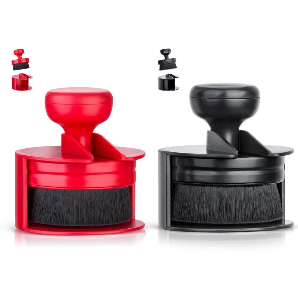 ( - Red) Zsy 2Pc Car Tire Shine Applicator & Vegan Tire Shine Brush With Stand, For Auto Detailing Cleaning Service, Black/Red 7059941725490