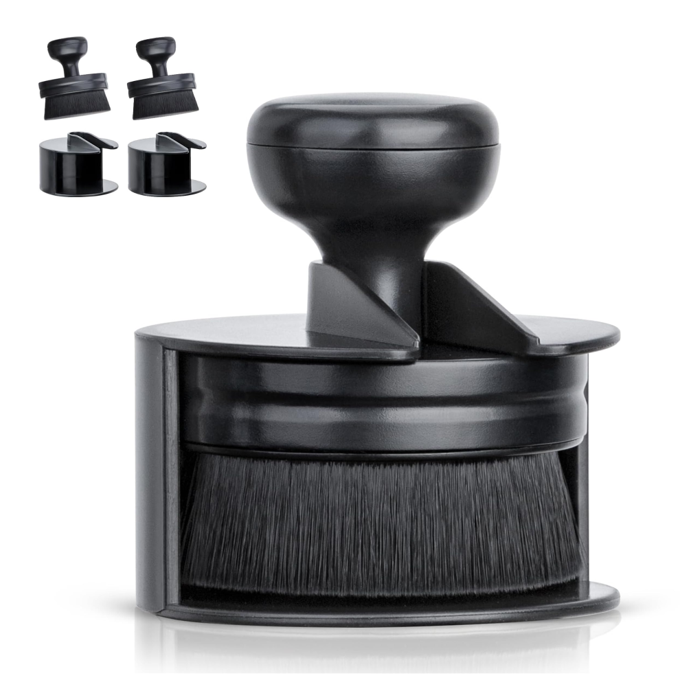 (Black) Zsy 2Pc Car Tire Shine Applicator & Vegan Tire Shine Brush With Stand, For Auto Detailing Cleaning Service, Black 7059941725476