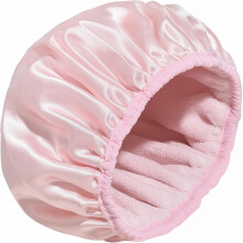 (Pink) ZSY Reusable Triple - Layer Shower Cap for Women with Terry Cloth Lining - Ideal for Long, Thick Hair, Large & Waterproof