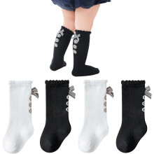 (0-12 Months) ZSY 2 - Pairs Baby & Toddler Cotton Knee - High Socks - Warm Solid Color Long Stockings