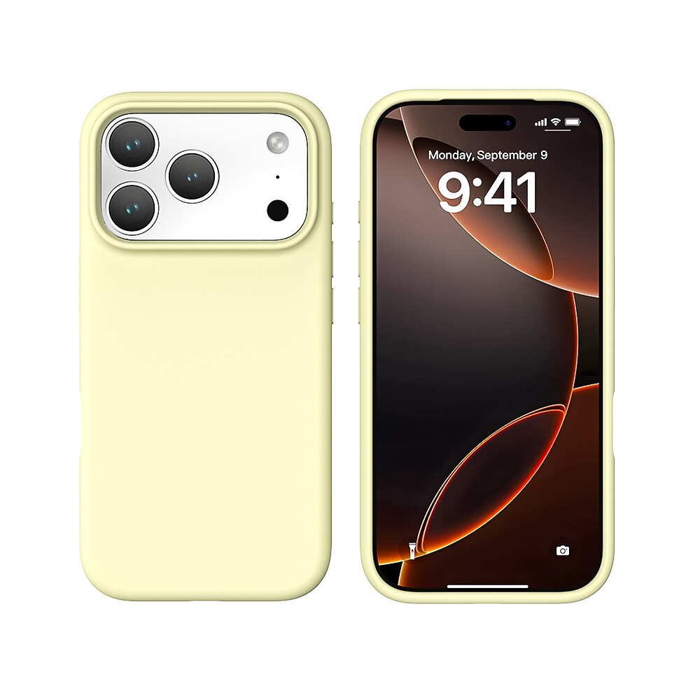 (Phone 17Promax) Zsy Premium Silicone Case With Soft Anti-Scratch Lining For Iphone 17Air 6.6 Inch, Shockproof Protective Cover, Creamy Yellow 7059941726398