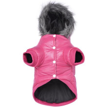 (Pink, M) ZSY Ultra Warm Windproof Puffer Coat for Small Dogs, Waterproof Insulated Winter Jacket for Cold Weather, Pink