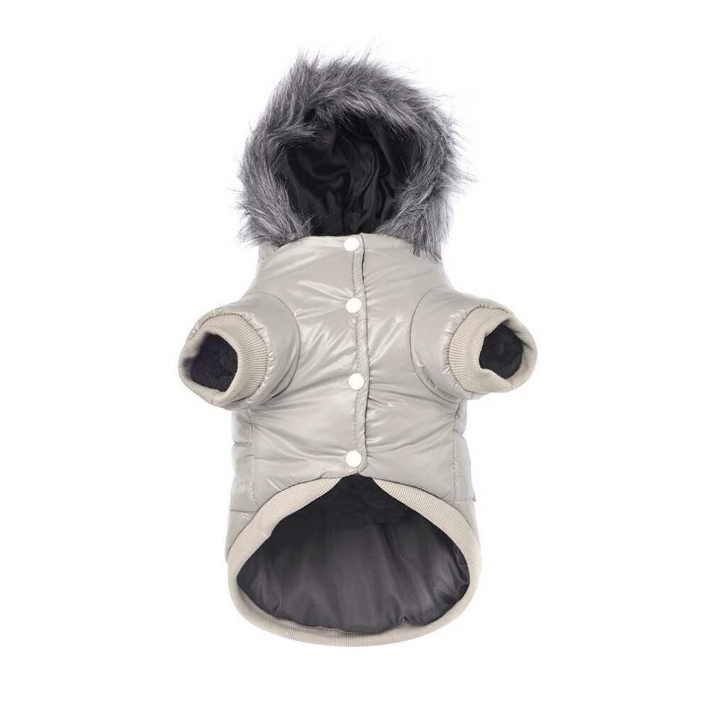(Grey, M) Zsy Ultra Warm Windproof Puffer Coat For Small Dogs, Waterproof Insulated Winter Jacket For Cold Weather, Pink Pink,Grey