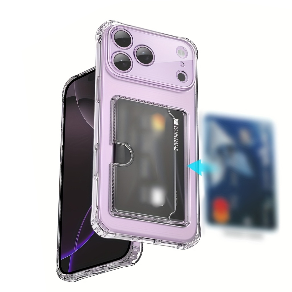 (Phone 17Air) Zsy 2-Pack Clear Protective Phone Case With Card Slot Holder And Bumper For Iphone 17 6.27 Inch, Slim Fit Drop Resistant Wallet Cover 7059941726176