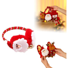ZSY 3PCS Christmas Reindeer Antler Earmuffs - Foldable Fleece Warm Ear Covers for Holiday