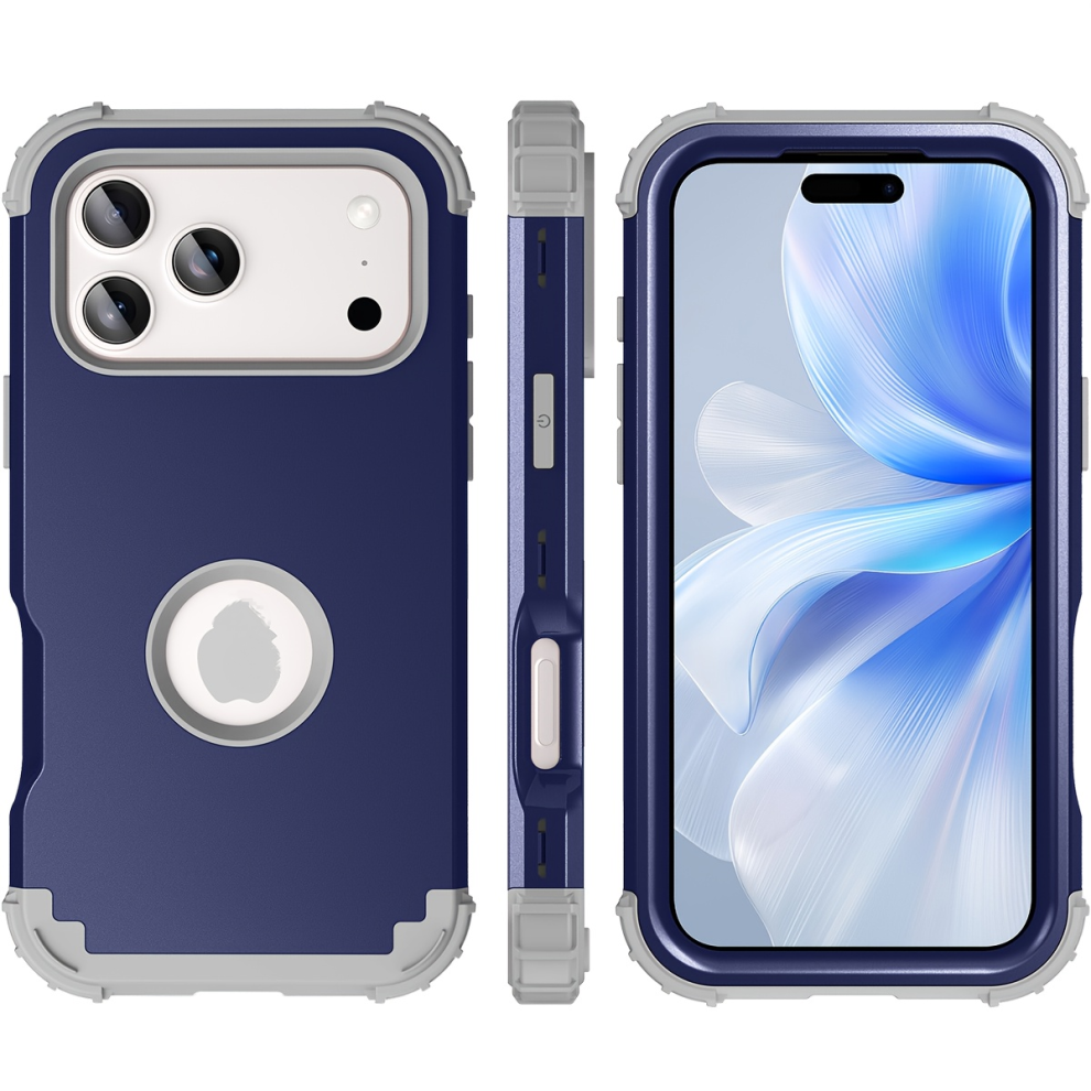 (Phone 17Air) Zsy For Iphone 17, Triple Layer Shockproof Hybrid Case With Heavy Duty Bumper And Soft Rubber Cover, 6.27 Inch, Blue 7059941728613