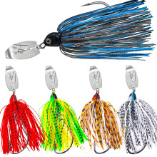 (1/2 Oz) ZSY Bladed Vibrating Jigs 5-Piece Set, Skirted Buzz Baits for Bass Fishing, 1/2 Oz Effective Weight, Multi-Color Options