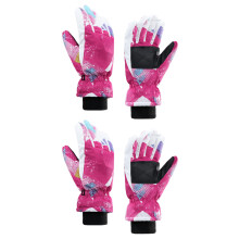 (Pink) ZSY Waterproof Insulated Winter Gloves for Kids Boys Girls, Warm Cold Weather Skiing Snow Play, Non-Slip Grip, Black Blue Pink