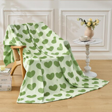 (green) ZSY Heart-Shaped Flannel Blanket - Ultra Soft & Cozy Throw Blanket for Home Decoration, 4 Seasons Use, 50x60 Inches, Black and White