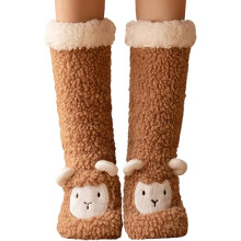 ZSY Women's Winter Warm Cute Animal - Themed Crew Slipper Socks, Super Soft Fuzzy Non - Slip Indoor Socks for Sleeping & Gifting