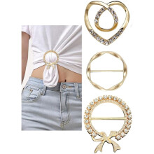 ZSY 3 Pack Women's Large Metal T - shirt Clips and Scarf Rings, 1.9 Inch Stylish T - shirt Clips & Scarf Rings for Girls & Women