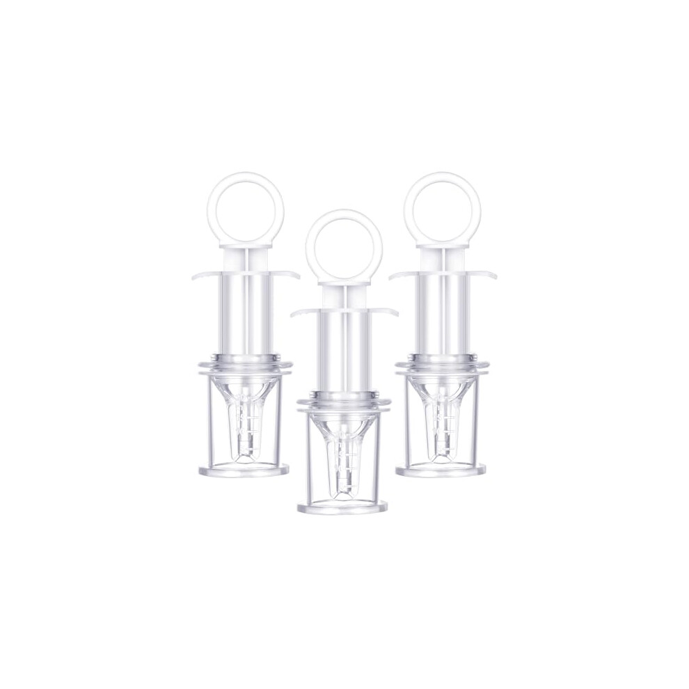 ZSY 3-Piece Infant Oral Medicine Dispenser with Soft Nipple Tip, for Feeding Water Juice to Babies Newborns, Whit