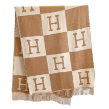 ZSY Women's Winter & Autumn Scarf - Faux Cashmere Brushed Long Shawl with Tassels, H Letter Design