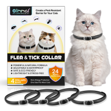 Cat Flea Tick Collar Treatment Pet Adjustable 24 Month Protection Black 4 Pack Collars