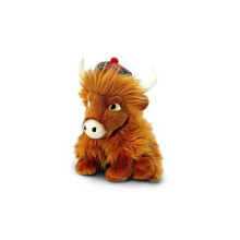 25cm Highland Cow with Tartan Hat
