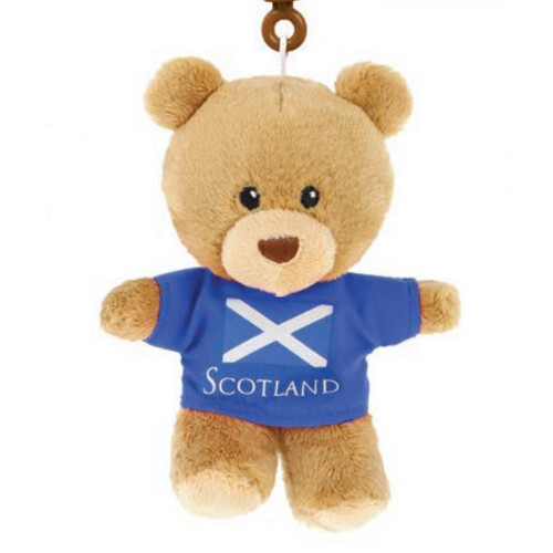 Keel 10cm Keeleco Scotland Bear Keyclip - Plush Soft Toy