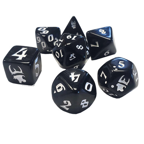 Asmodee Munchkin Polyhedral Dice Set Black/White - Board Game