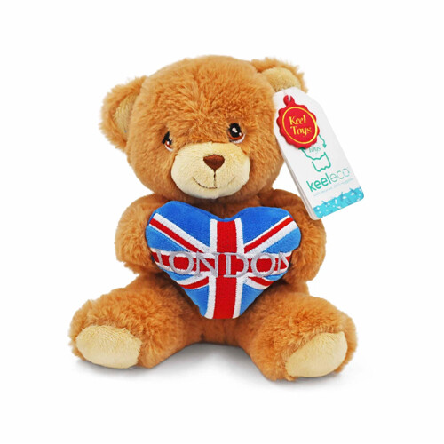 Keel 15cm Keeleco London Heart Bear - Plush Soft Toy