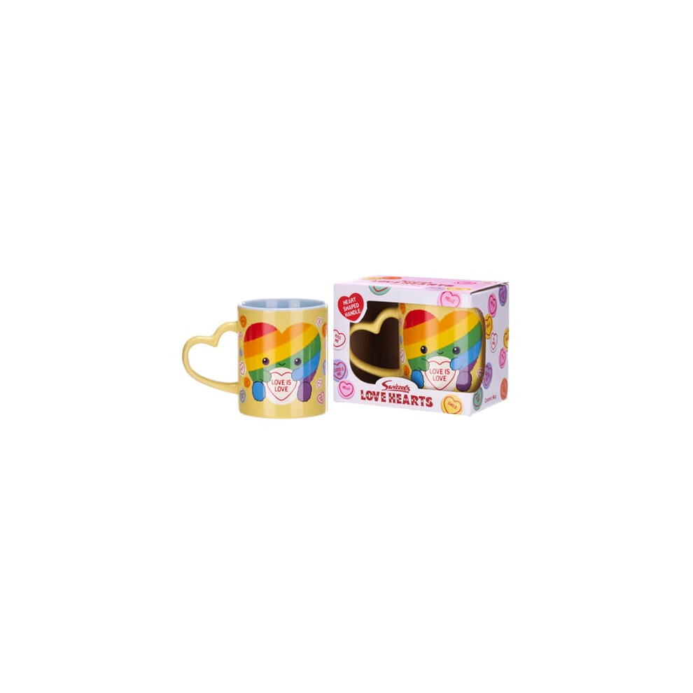 Posh Paws 11Oz Love Hearts Rainbow Heart Mug Yellow