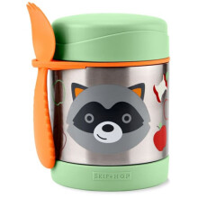 Caja alimentaria isotérmica - HAPE - Mapache - Acero inoxidable - Soporte para cubiertos integrado - Verde