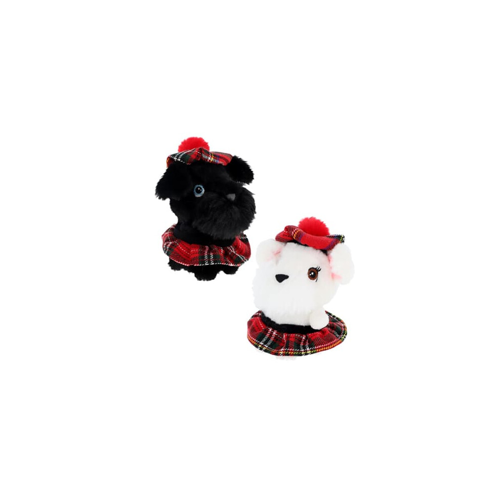 Keel 10Cm Keeleco Adoptable Westie & Scottie With Kilt & Tammy - Plush Soft Toy