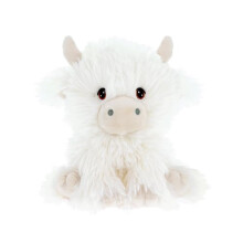 18cm Keeleco Cream Shaggy Cow