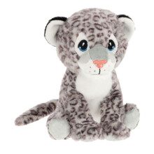 23cm Keeleco Sitting Snow Leopard - Plush Soft Toy