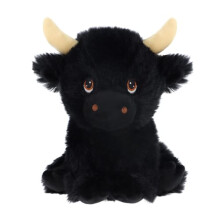 18cm Keeleco Black Shaggy Cow