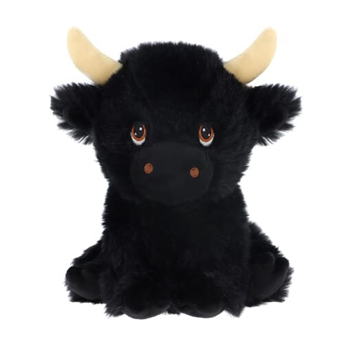 Keel 18cm Keeleco Black Shaggy Cow - Plush Soft Toy