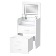 ALFORDSON Frisiertisch-Hocker-Set Schminktisch LED Spiegel Schrank Schlafzimmer